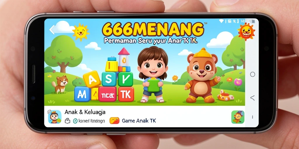Antarmuka berwarna-warni dari aplikasi Game Anak TK.
