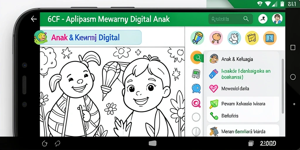 Tampilan antarmuka user-friendly 6CF untuk mewarnai digital.