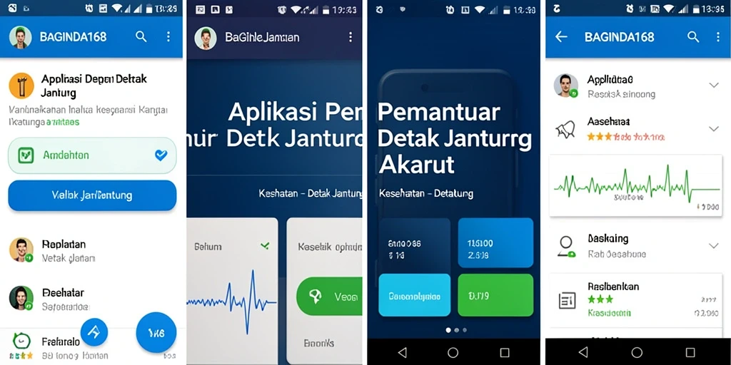 Tampilan antarmuka aplikasi BAGINDA168 untuk pemantauan detak jantung.