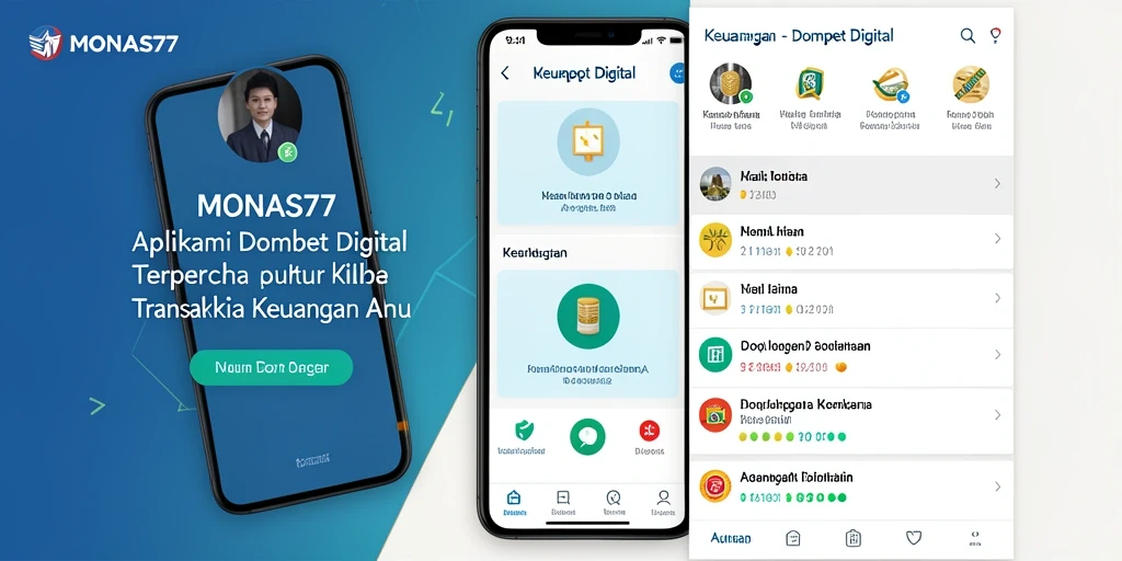 Antarmuka MONAS77 menampilkan fungsi Dompet Digital yang user-friendly.