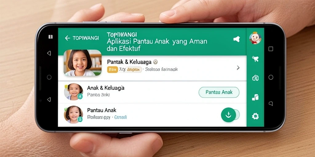 Antarmuka intuitif TOPIWANGI untuk memantau anak dengan mudah.
